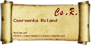 Cservenka Roland névjegykártya