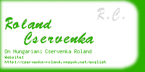 roland cservenka business card